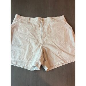 Eddie Bauer Women's Tan Ripstop Cargo Shorts Cotton Stretch Outdoor Utility 14